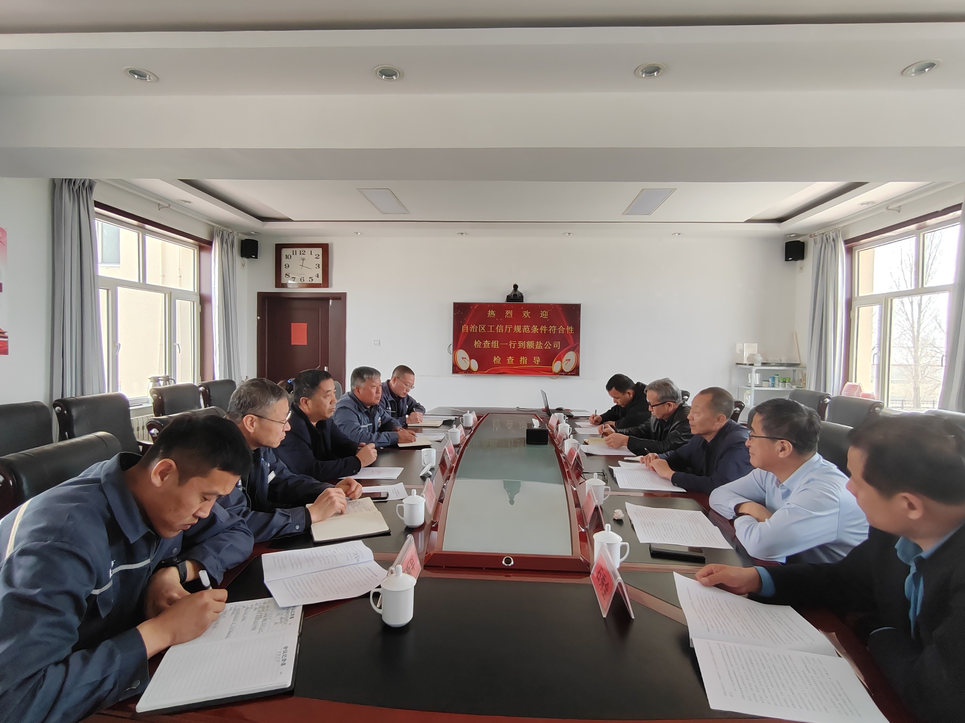 自治區(qū)工信廳到額鹽公司進行食鹽定點生產(chǎn)、批發(fā)企業(yè)規(guī)范條件符合性工作檢查調(diào)研